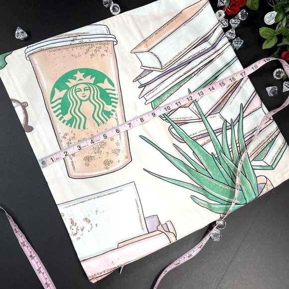 Starbucks Coffee Throw Pillowcase School Books Home Decor Accent Pillow Cover - Picture 7 of 12